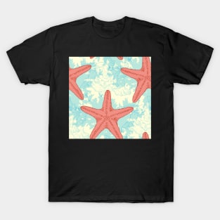 Star Fish and Sea Life Pattern T-Shirt